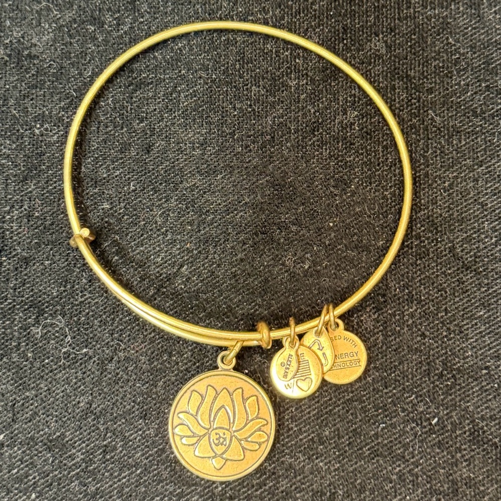 Alex and Ani Gold Lotus Charm Bracelet